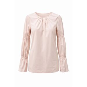 Vince Camuto Blouse Blush Pink Ruched Sleeve NWT Size XXS $109